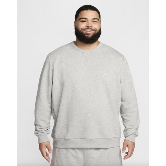 Nike Standard Issue Men's Dri-FIT Basketball Crew-Neck Sweatshirt Grey - Picture 2 of 12
